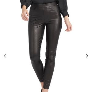 Black leather Spanx Skinny pants